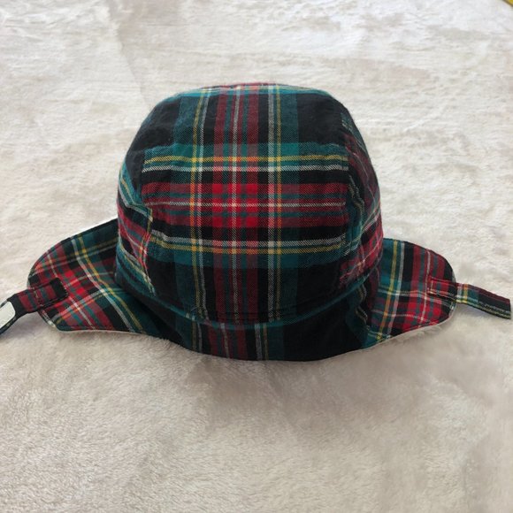 Baby Gap Tartan Plaid Fleece Lined Winter Trapper Hat - Picture 6 of 8
